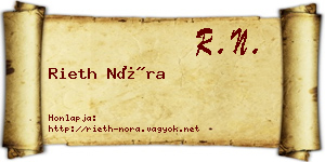 Rieth Nóra névjegykártya